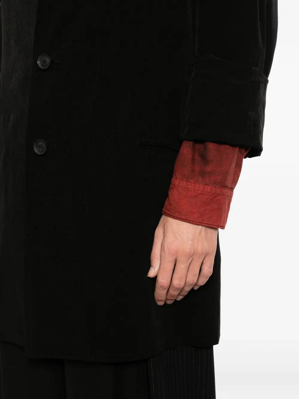 Yohji Yamamoto Blazer met manchetten met knopen Zwart
