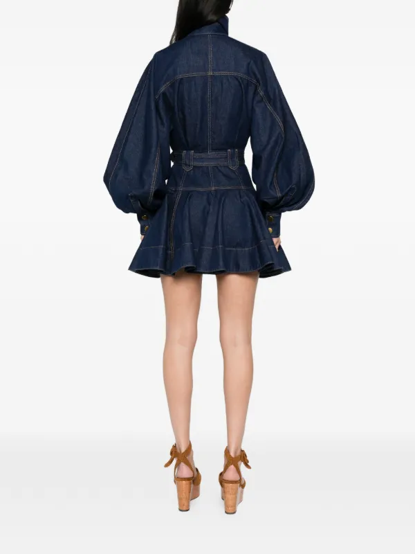 ZIMMERMANN Luna Denim Button Belted Dress | Blue
