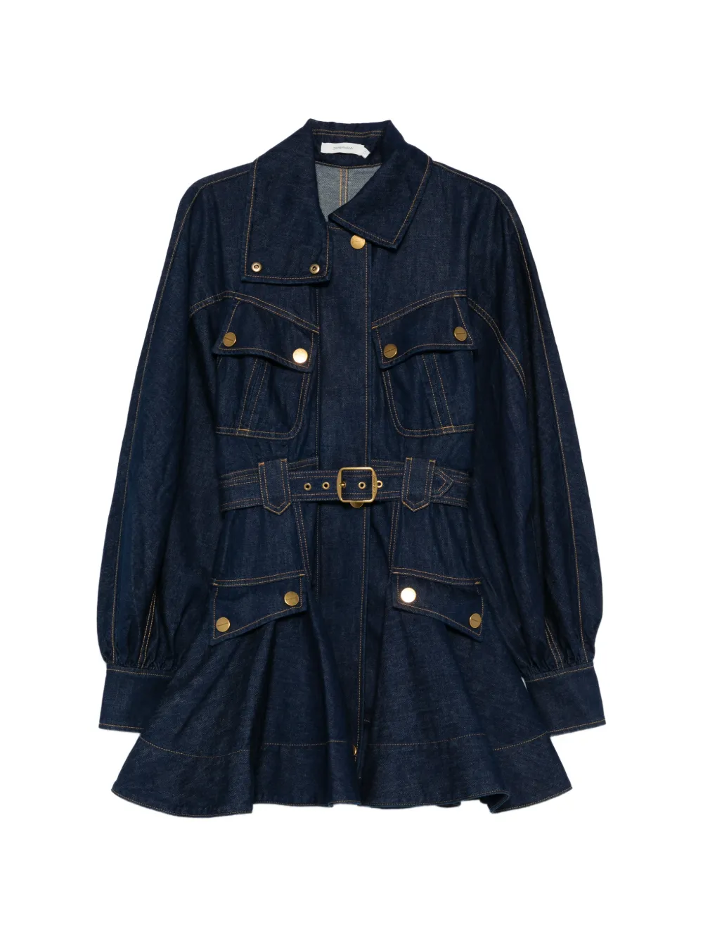 ZIMMERMANN Luna denim button belted dress - Blu