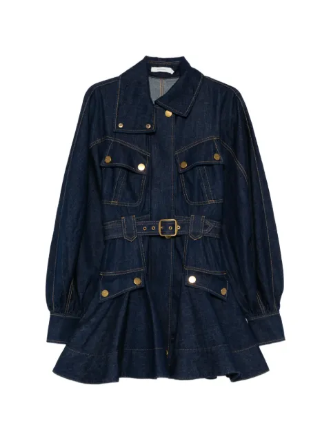 ZIMMERMANN robe en jean Luna à taille ceinturée