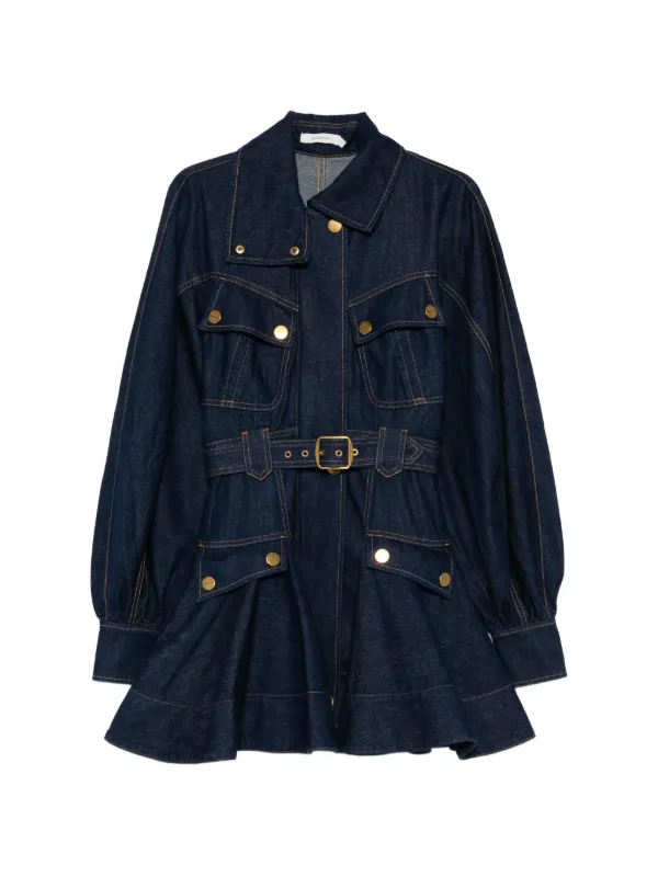 zimmermann denim pocket dress ZIMMERMANN Luna Denim Button Belted Dress | Blue