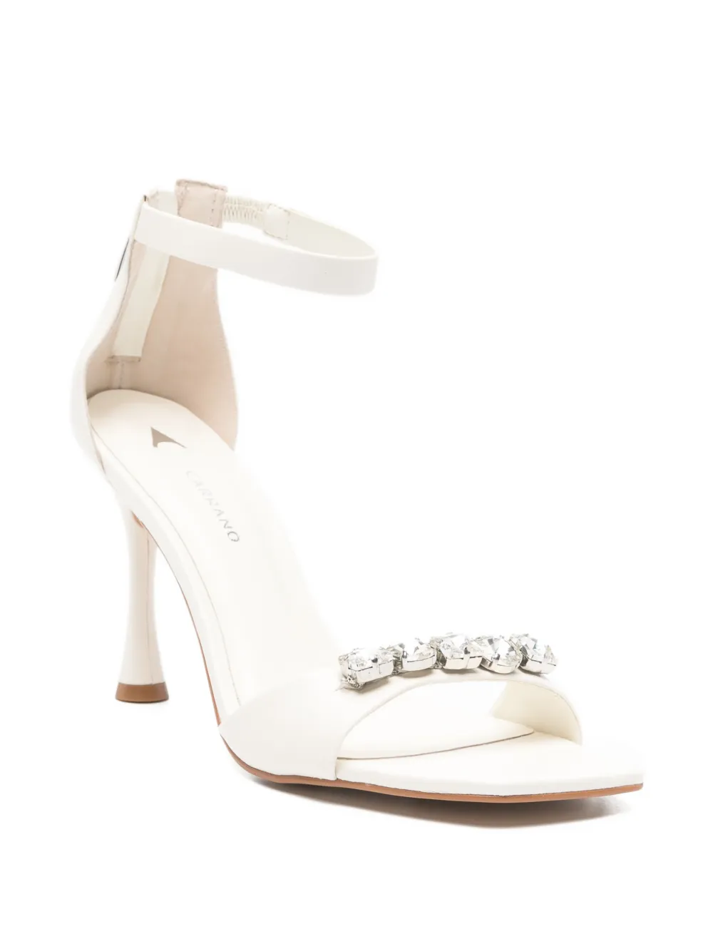 CARRANO Sandalen met enkelbandje en stras Beige