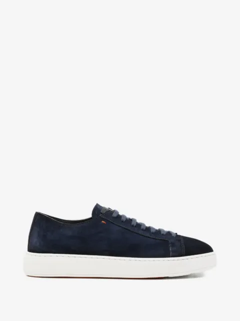 Santoni suede lace-up sneakers