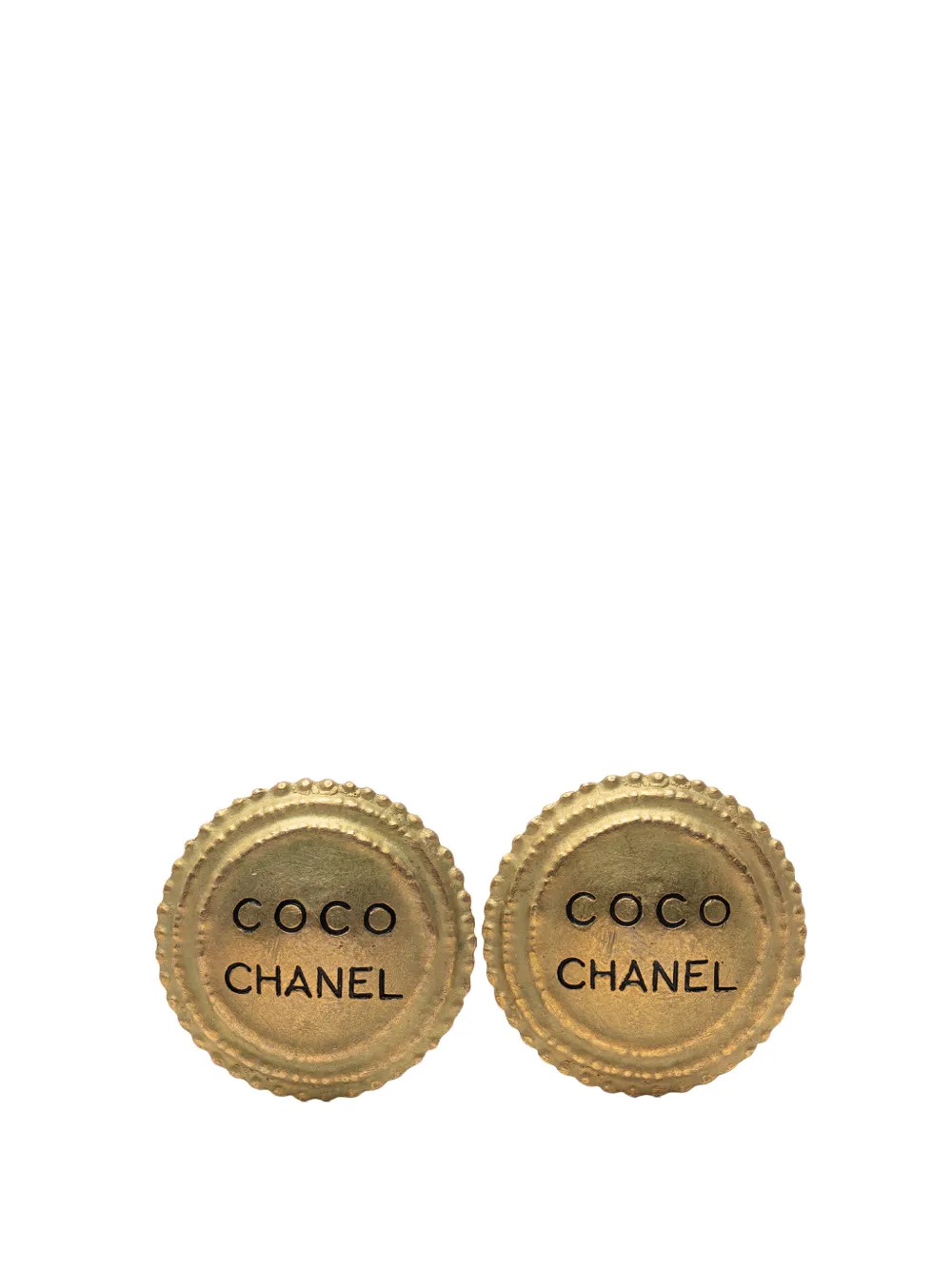 CHANEL Pre-Owned 1994 Gold Plated CC Round Button Clip On Earrings costume earrings - Oro