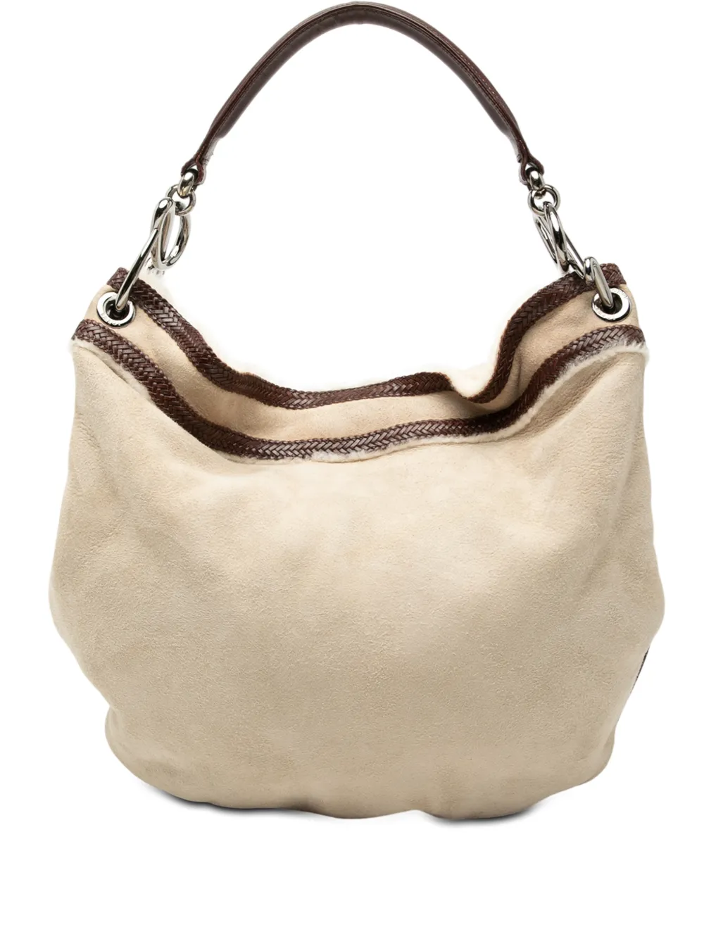 Loewe Pre-Owned 2000-2010 Leather Trimmed Suede hobo bag - Marrone