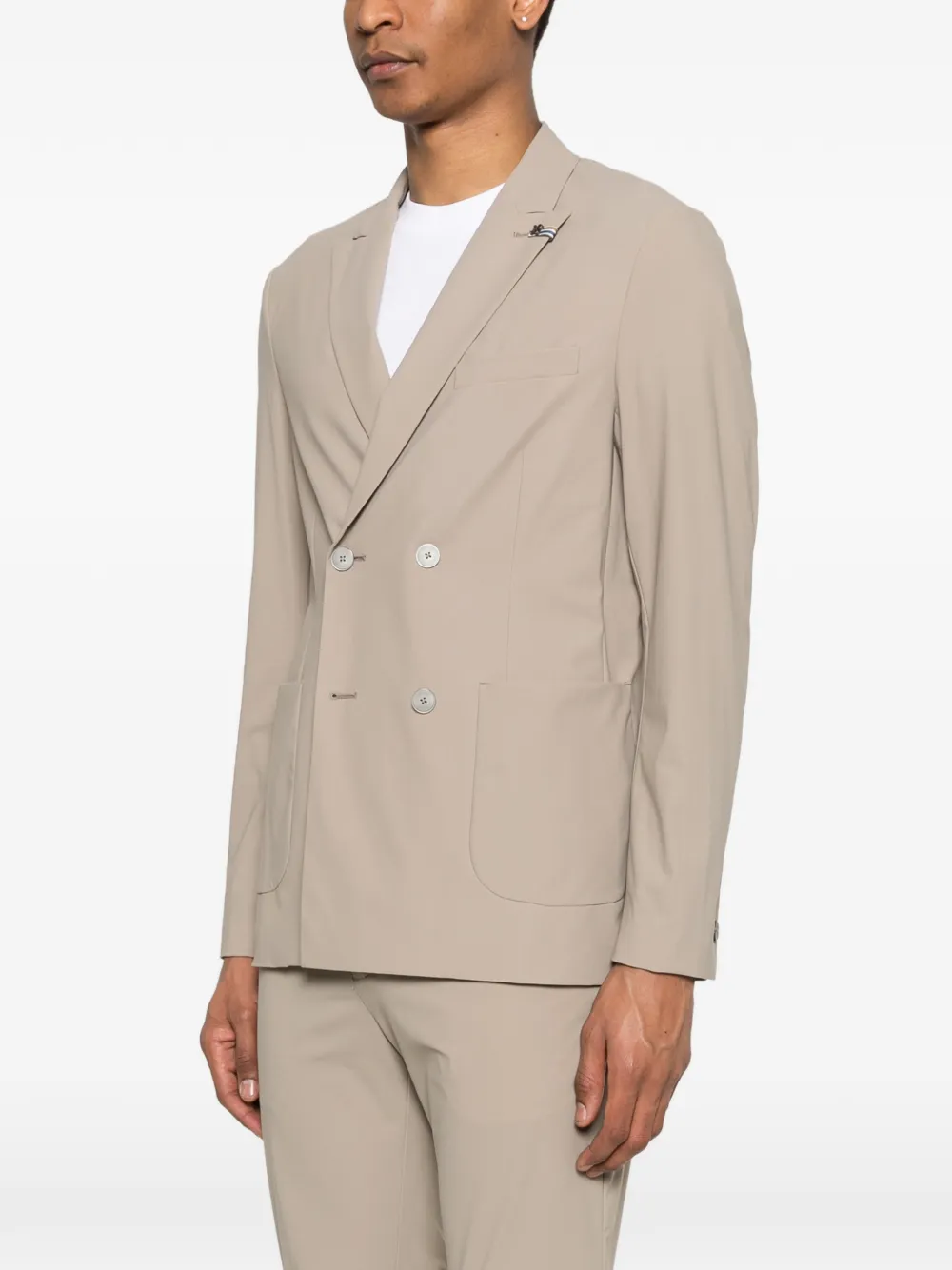 Distretto 12 Active Double-breasted Jacket In Neutral