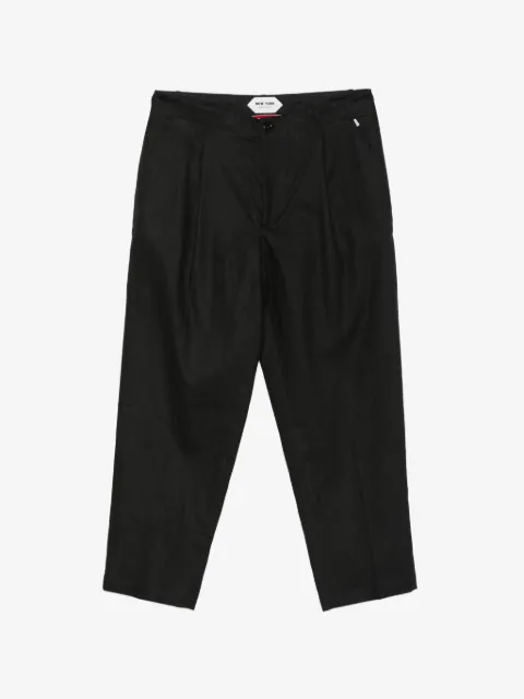 New York Resident Andrew pleated cotton trousers