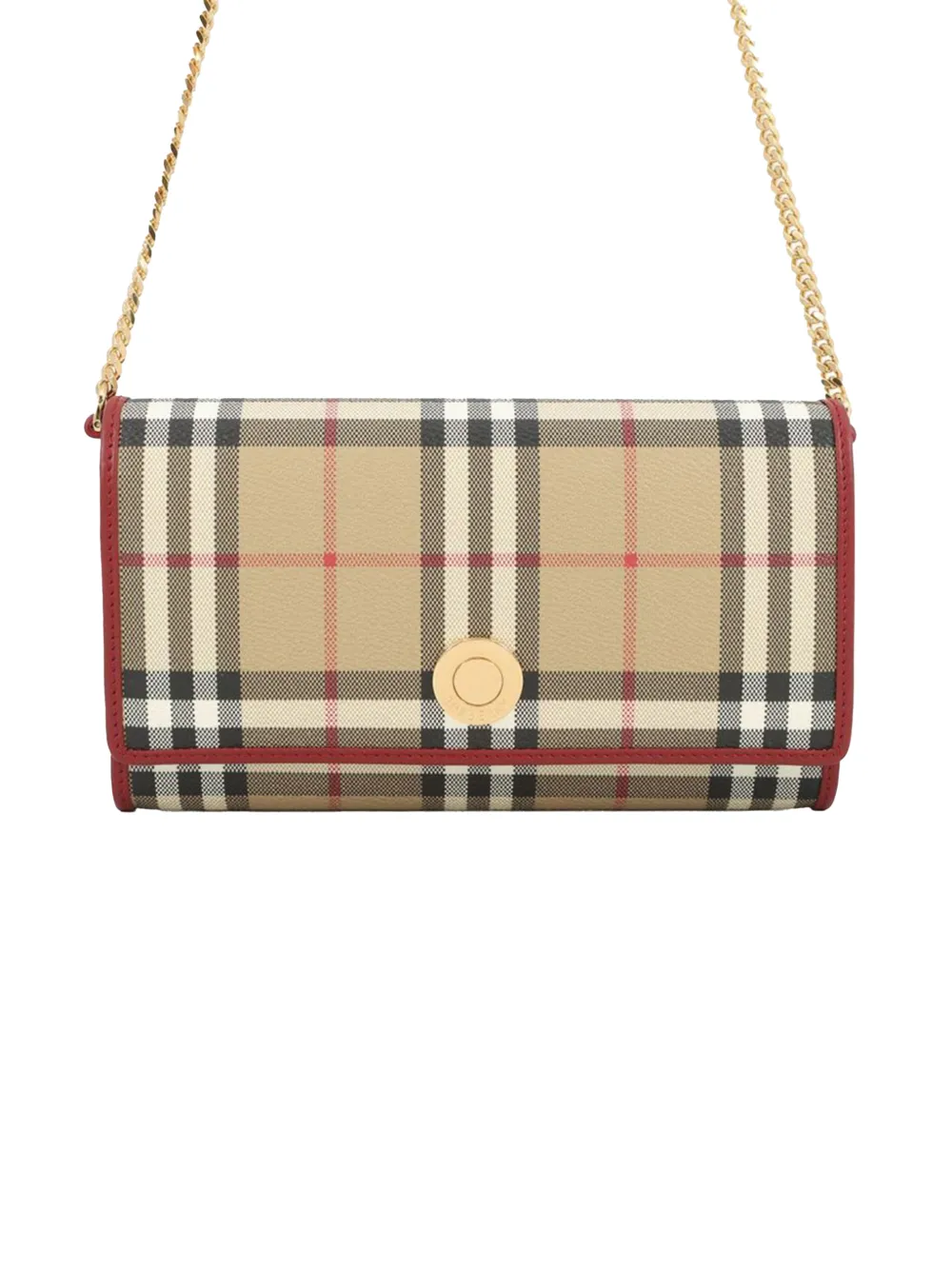 Burberry Pre-Owned 2000-2025 House Check Coated Canvas Wallet On Chain crossbody bag - Marrone