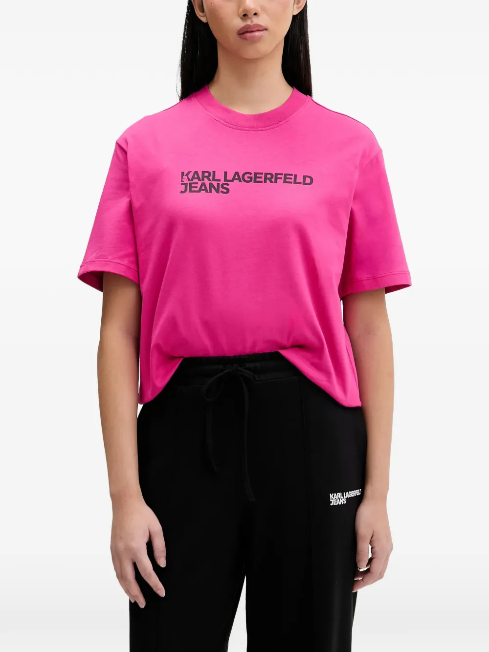 Karl Lagerfeld Jeans logo-print T-shirt - Rosa