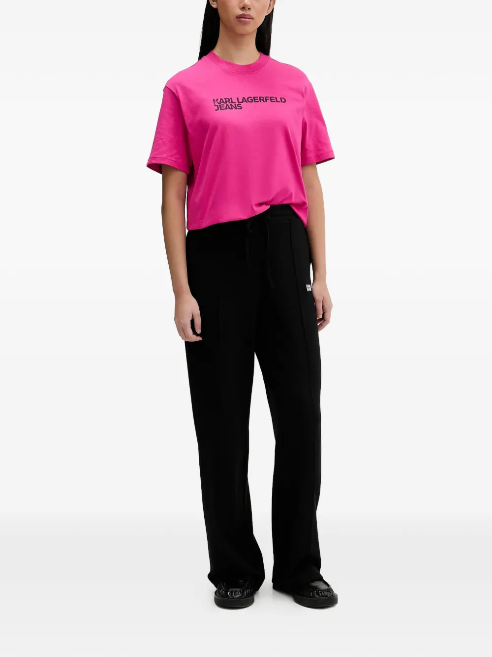 Karl Lagerfeld Jeans T-shirt met logoprint Roze