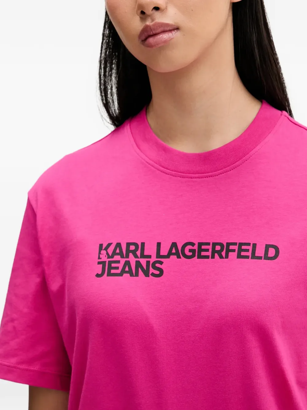 Karl Lagerfeld Jeans T-shirt met logoprint Roze