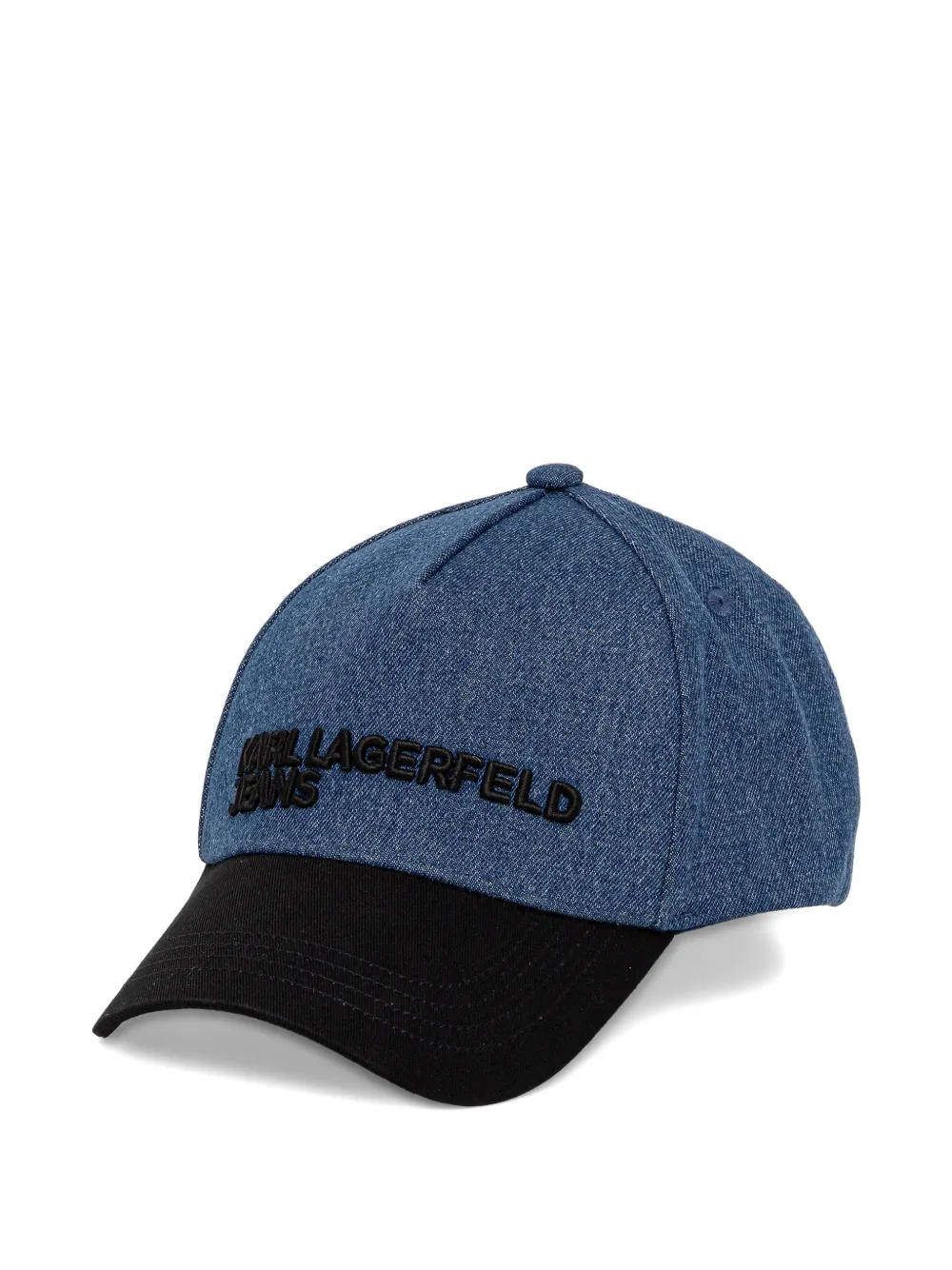 Karl Lagerfeld Jeans logo-embroidered denim cap - Blu