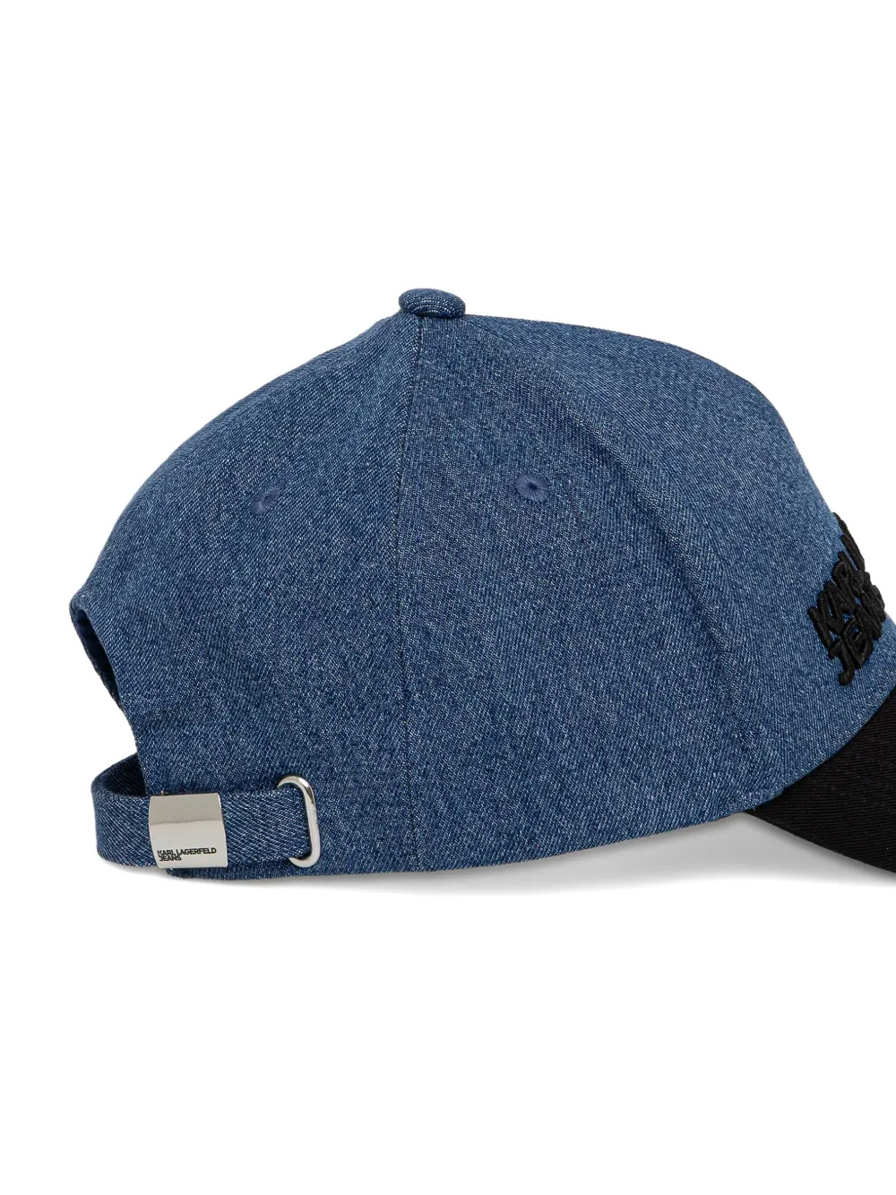 Karl Lagerfeld Jeans logo-embroidered Denim Cap | Blue  display picture 3