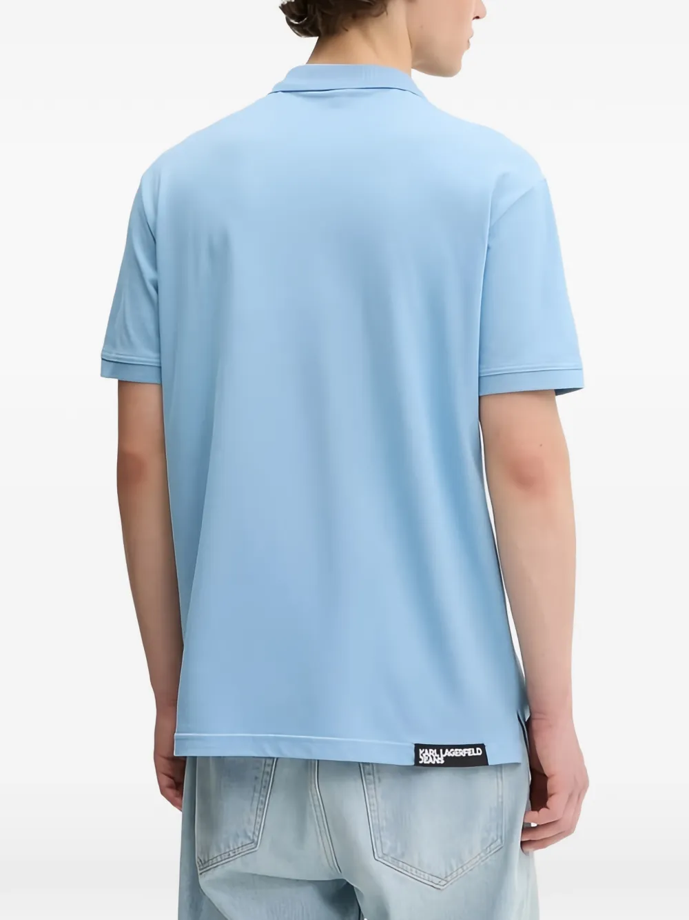 Karl Lagerfeld Jeans Poloshirt met knopen Blauw