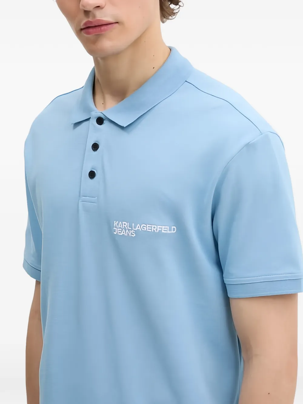 Karl Lagerfeld Jeans Poloshirt met knopen Blauw