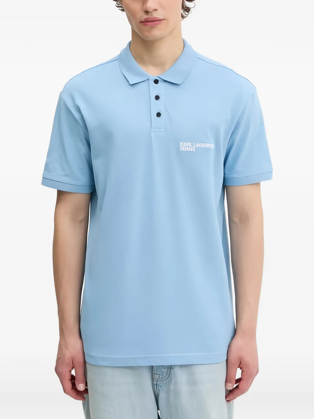 Karl Lagerfeld Jeans button polo shirt - Blu