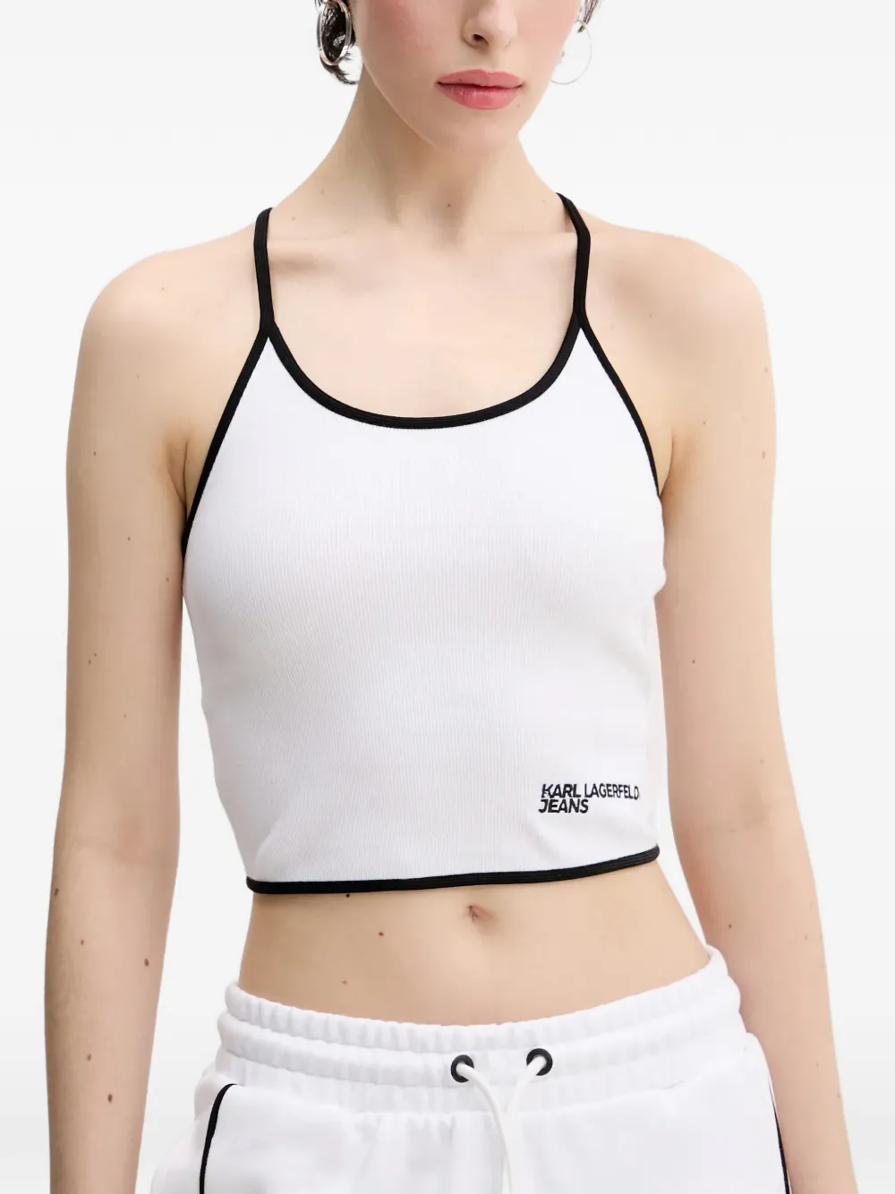 Karl Lagerfeld Jeans logo-detail tank top - Bianco