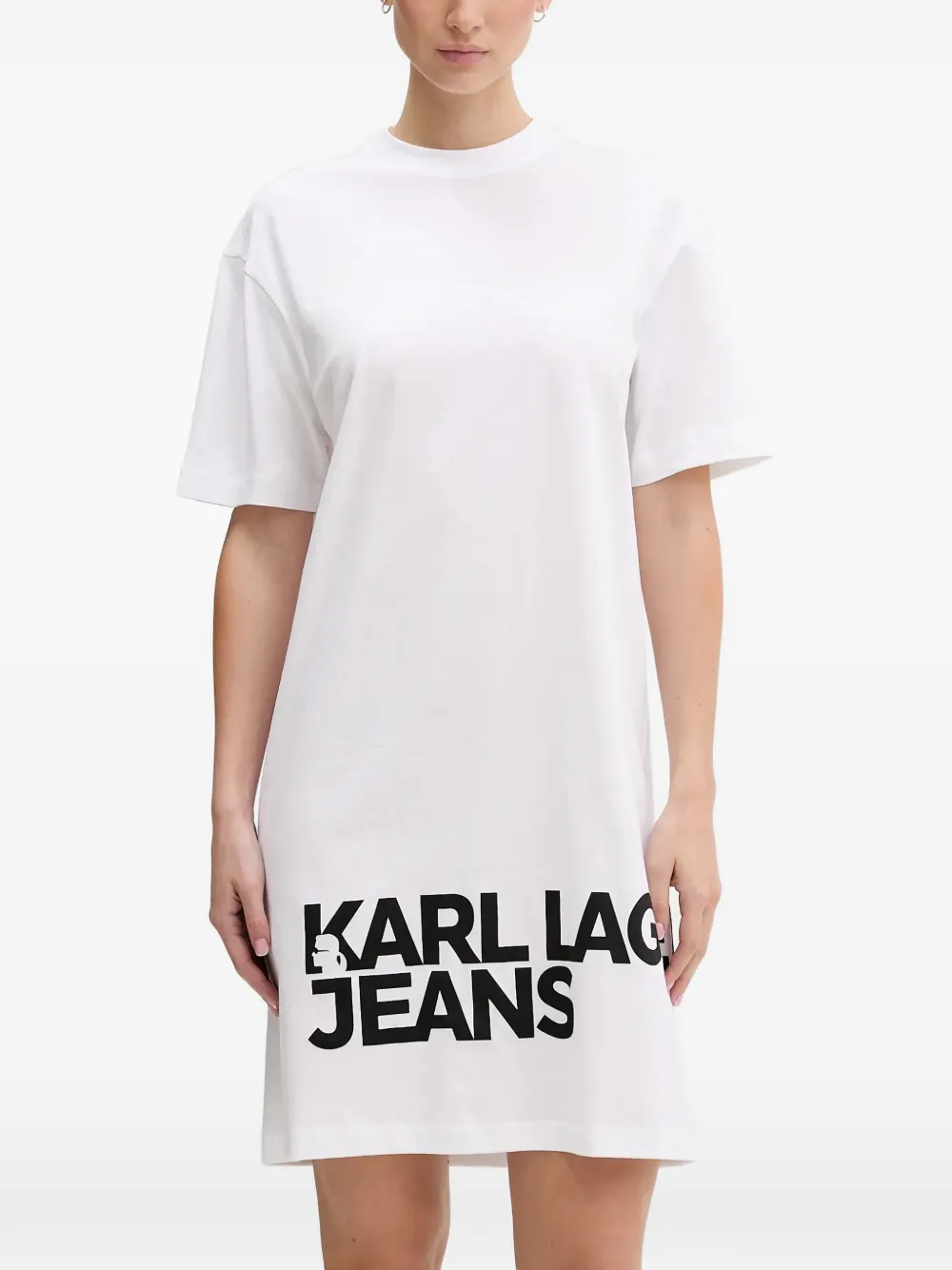 Karl Lagerfeld Jeans crew-neck mini dress - Bianco