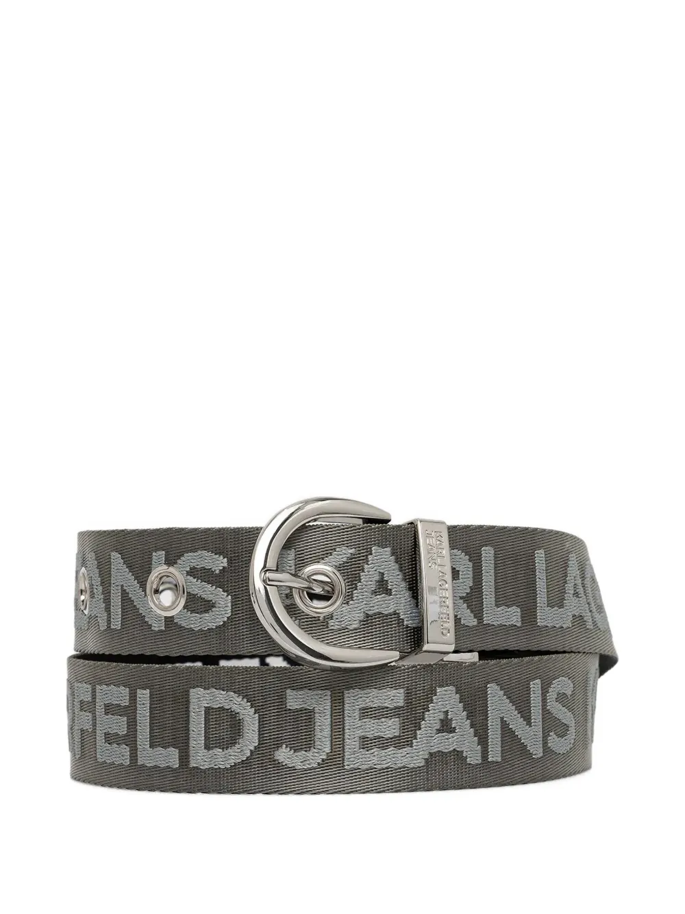 Karl Lagerfeld Jeans logo-jacquard reversible belt - Grigio