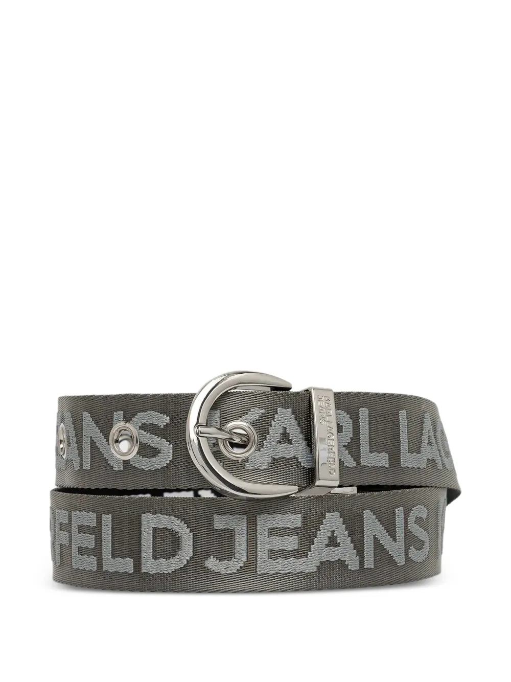 Karl Lagerfeld Jeans logo-jacquard reversible belt - Grigio