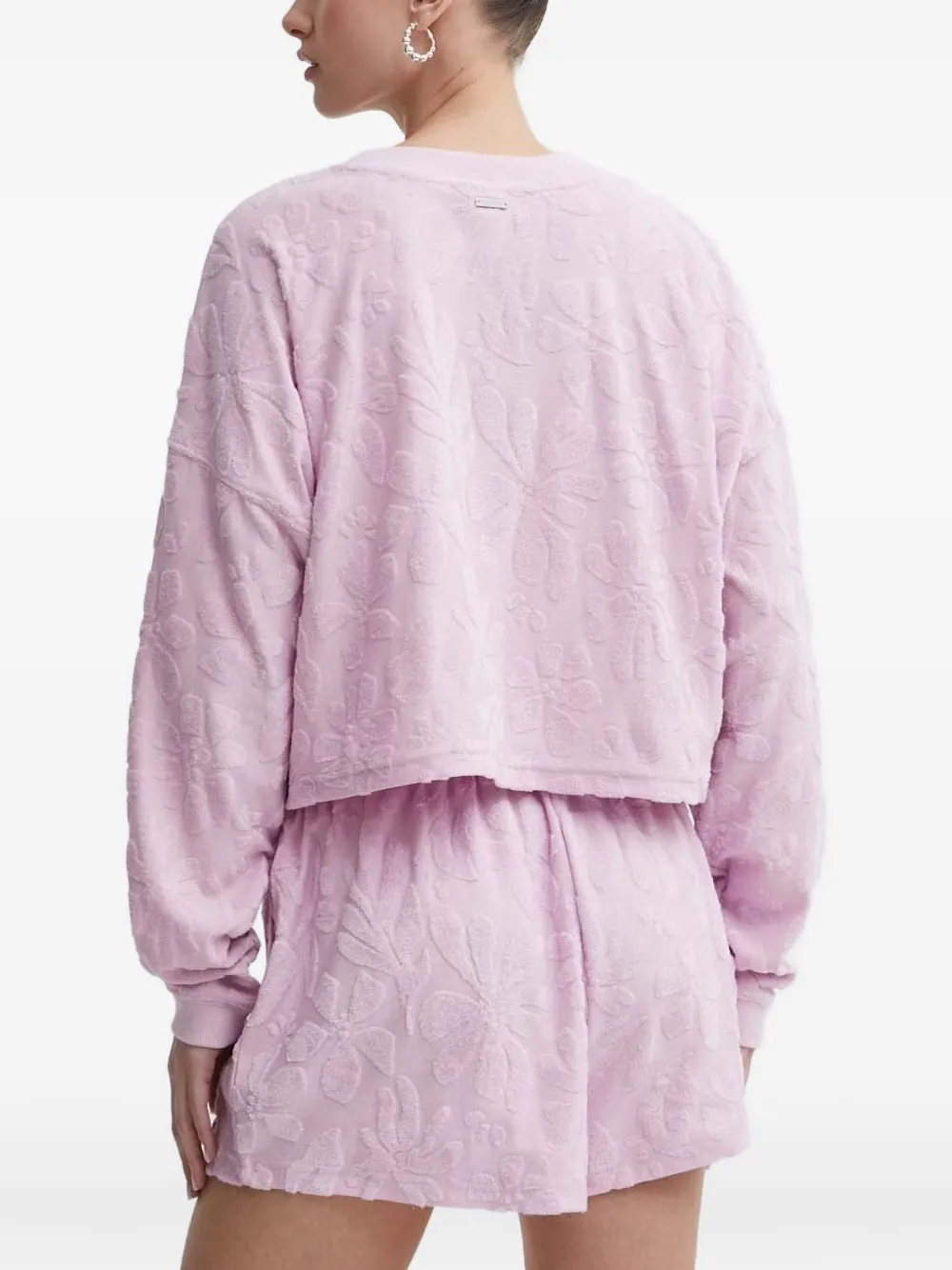 Billabong Loosen Up trui met bloemen-reliëf Roze