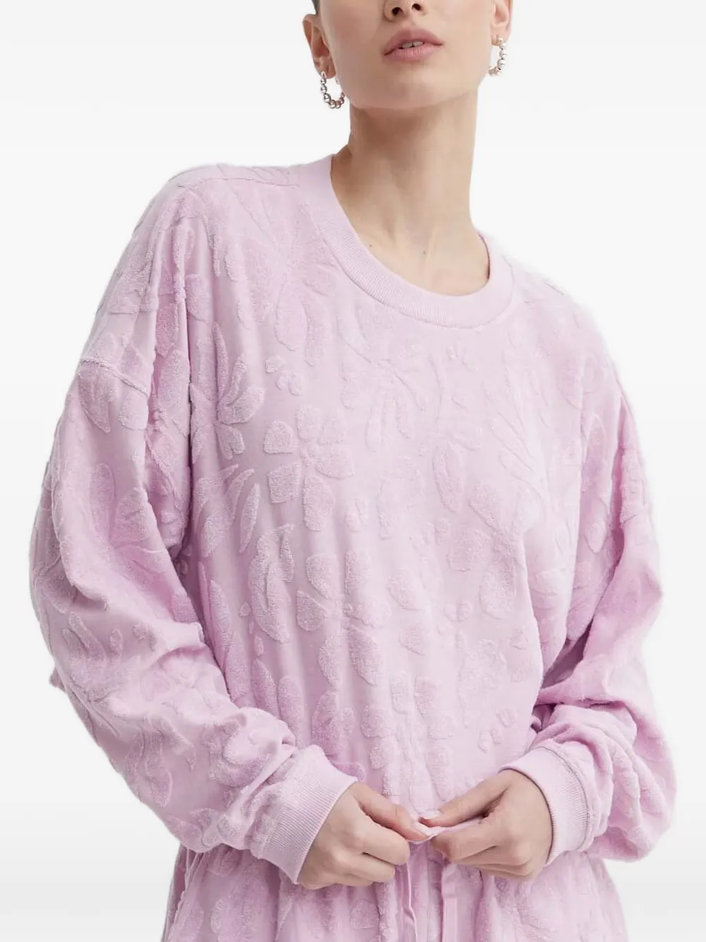 Billabong Loosen Up trui met bloemen-reliëf Roze