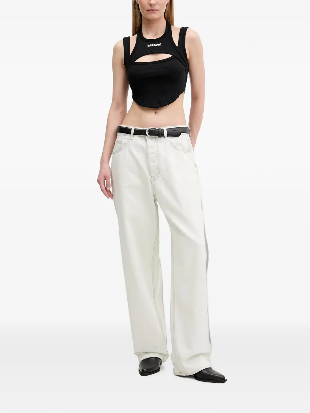 BARROW Cropped top met uitgesneden details Zwart