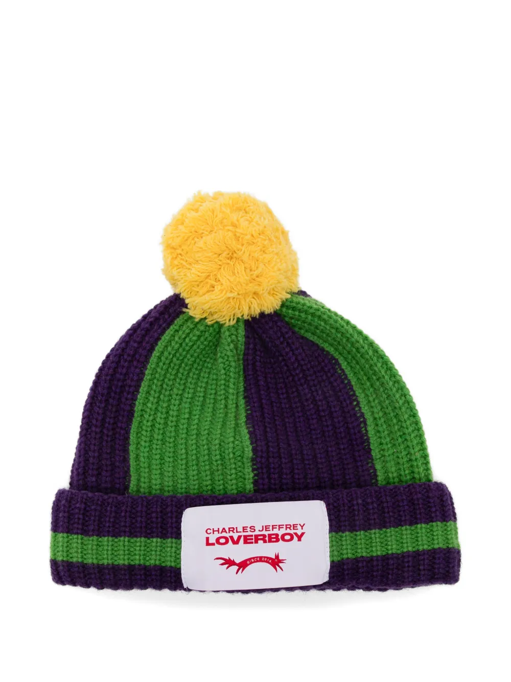 Charles Jeffrey Loverboy pompom beanie hat - Viola