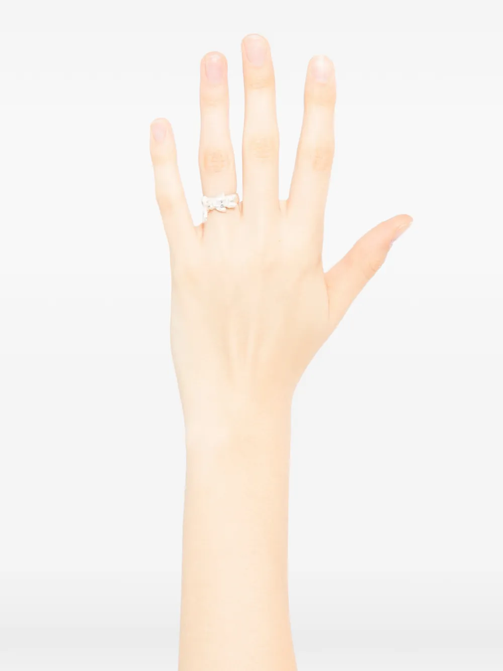  Yvmin Floral Bow Ring - Silver 