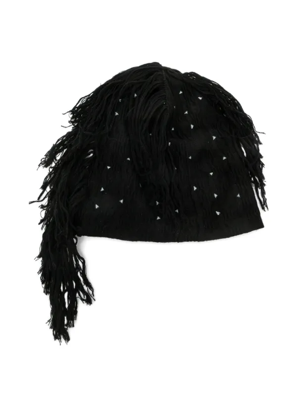 帽子 kiko kostadinov 25aw tarr hat Kiko Kostadinov Tarr Beanie Hat | Black | FARFETCH CA
