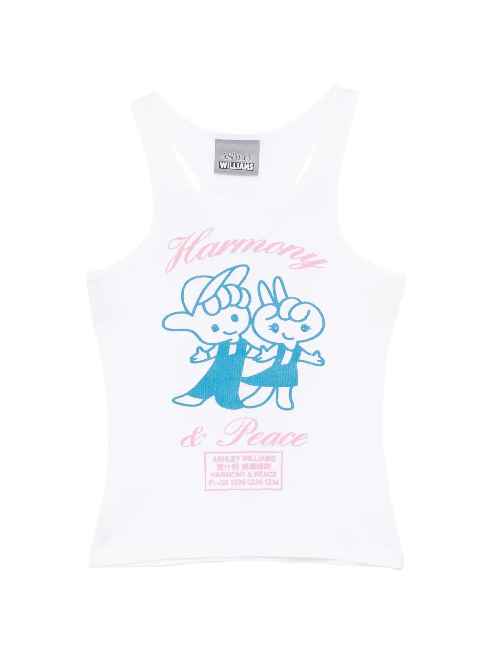 Ashley Williams Harmony & Peace vest - Bianco