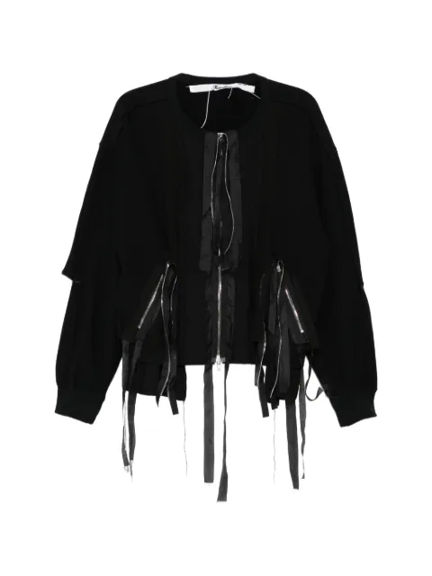 midorikawa ribbon zip-up hoodie