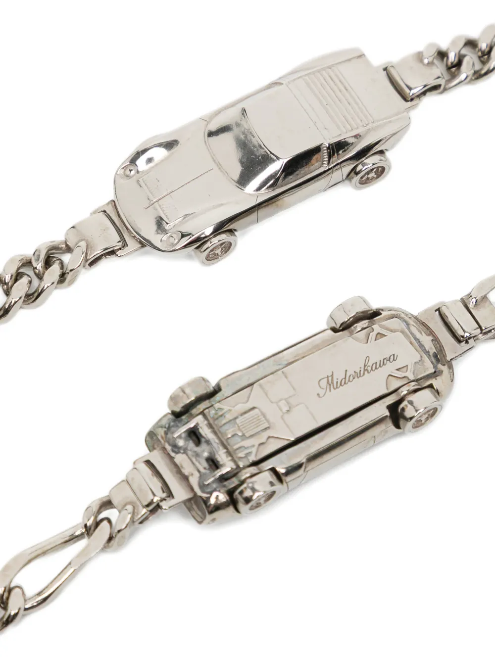  Midorikawa Car-motif Chain Keyring - Silver 
