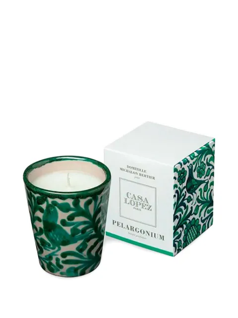 Casa Lopez Pelargonium floral-pattern candle