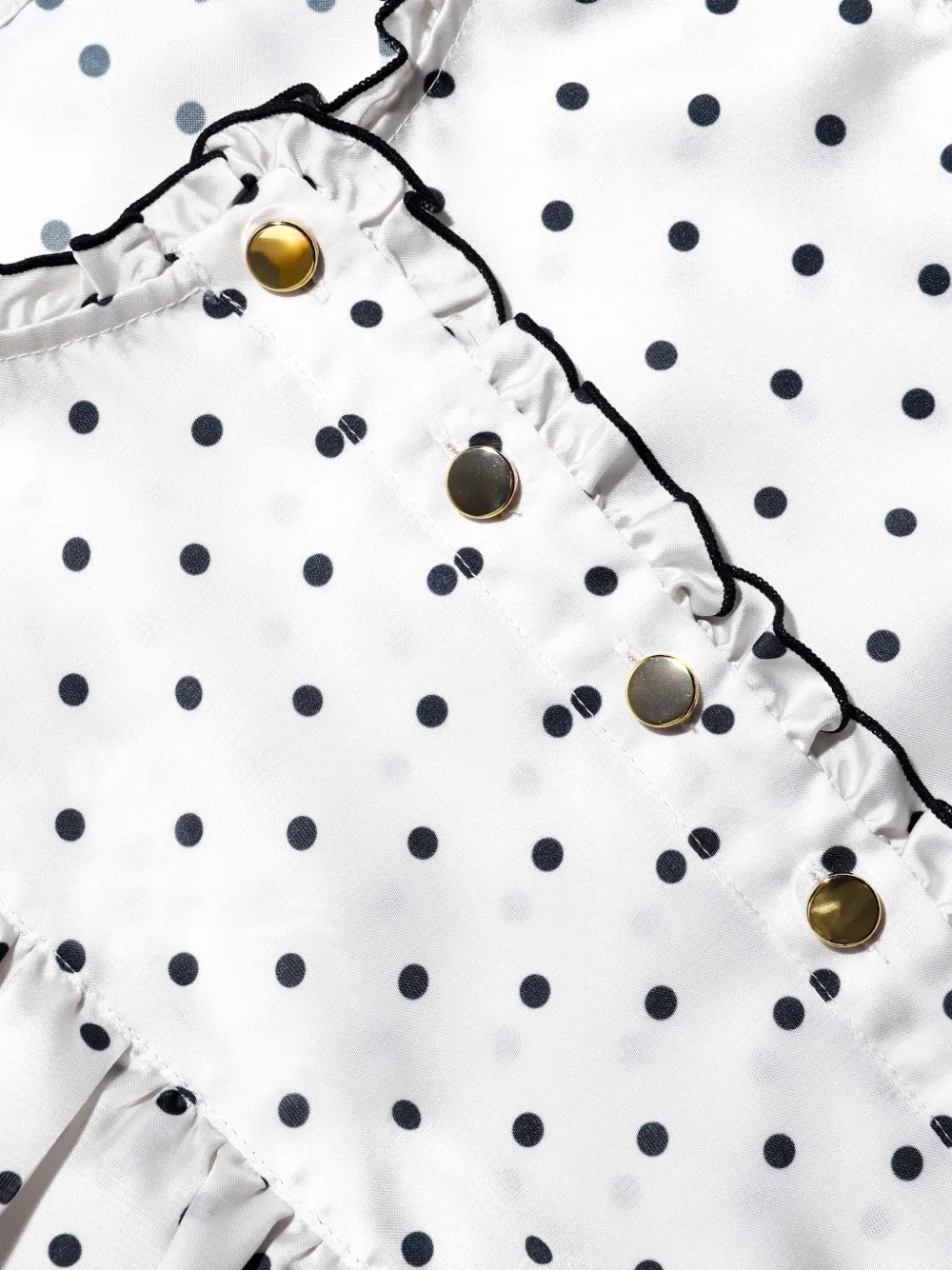 Self-Portrait Midi-jurk met stippen en ruches Beige