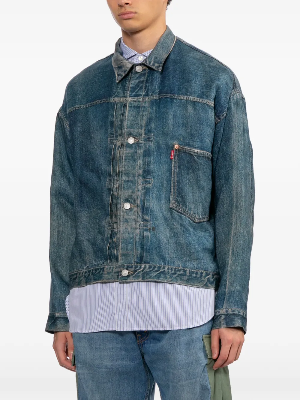  Junya Watanabe Man X Levi's Fake Print Denim Jacket - Blue 