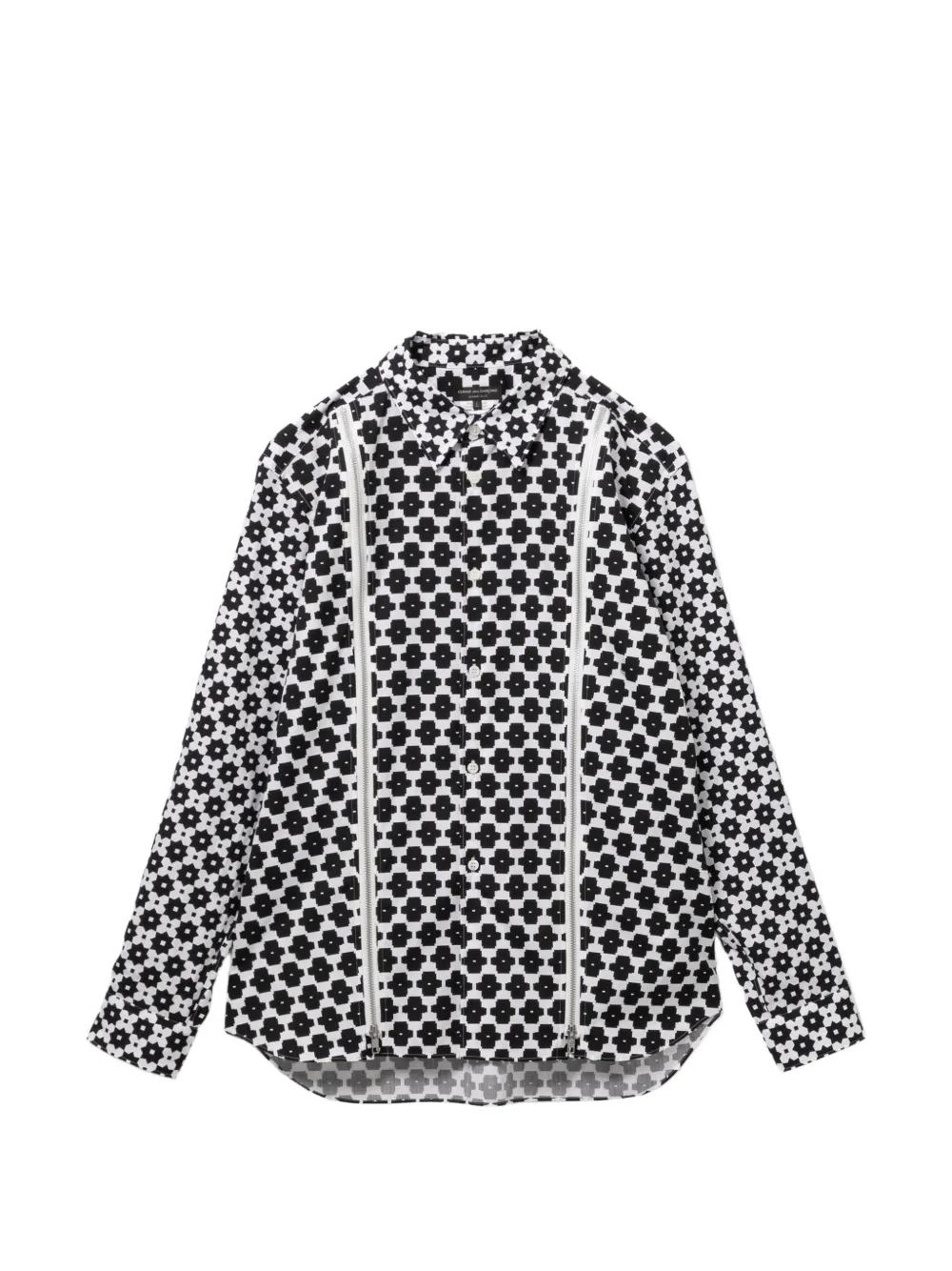 Comme des Garçons Homme Plus monogram pattern zip details shirt - White