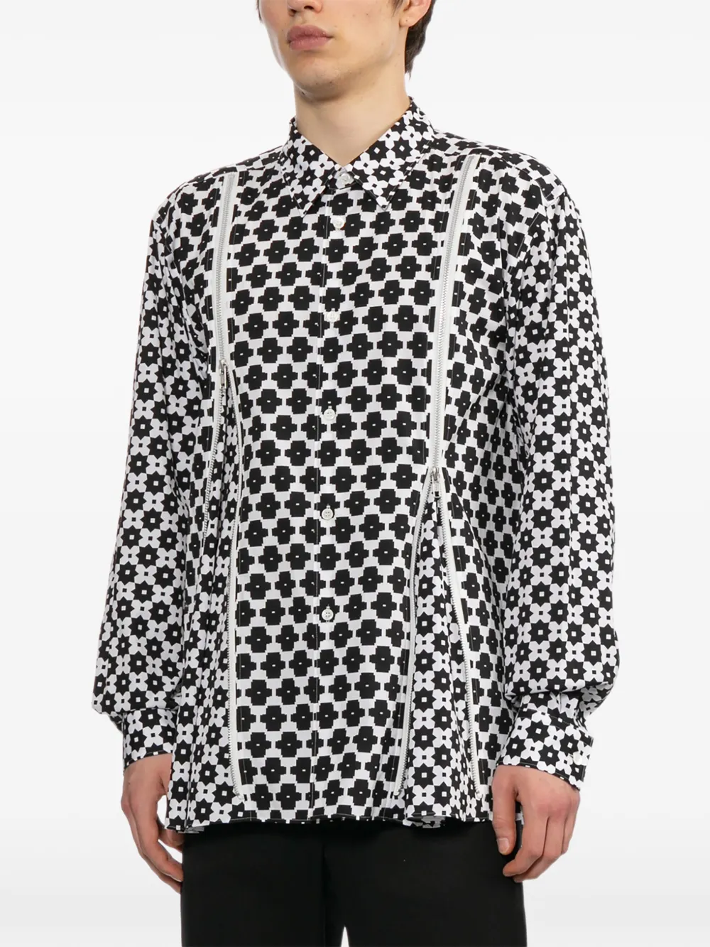 Comme des Garçons Homme Plus Overhemd met geometrisch patroon Wit