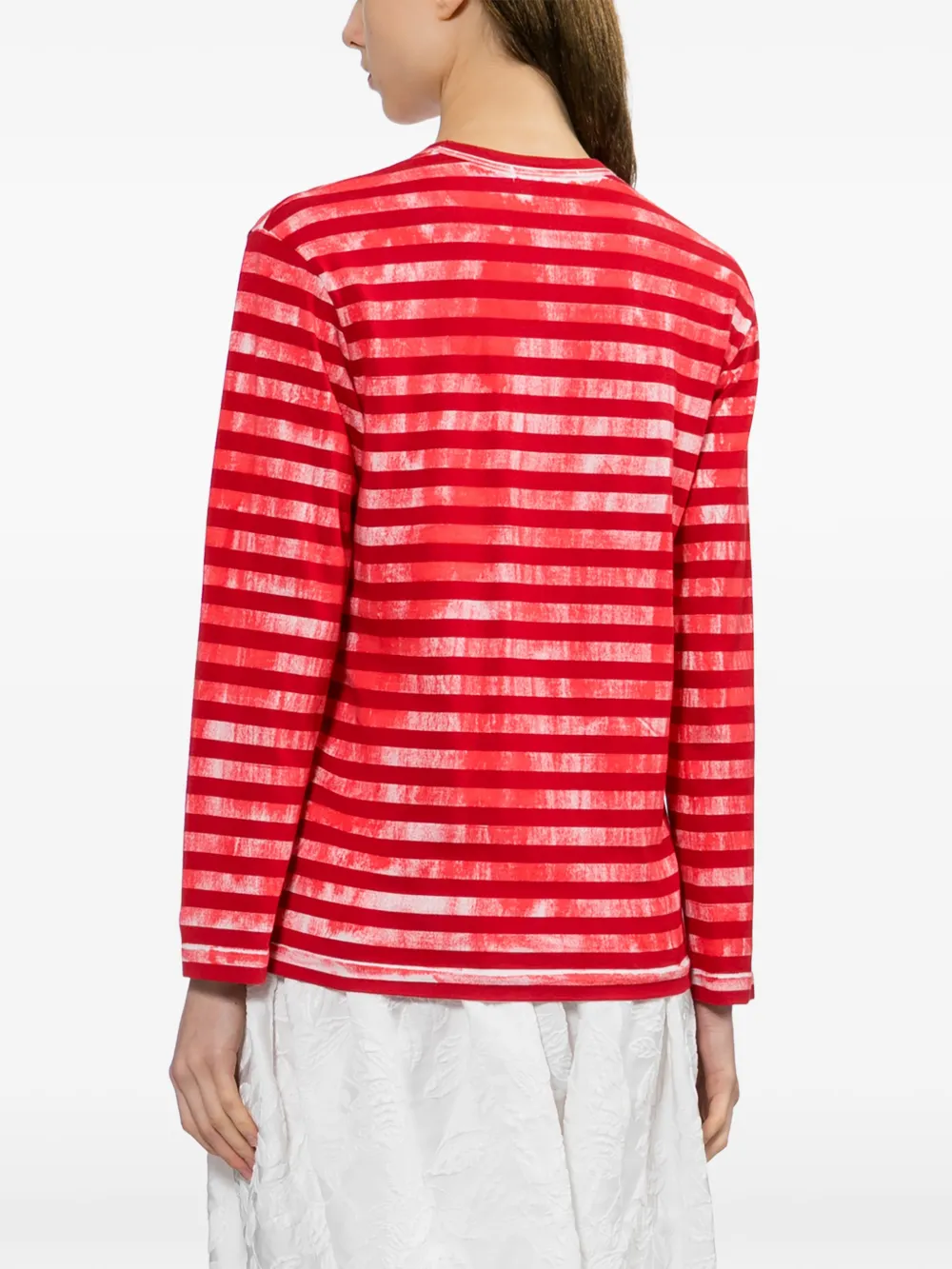 Comme Des Garçons Gestreept T-shirt Rood