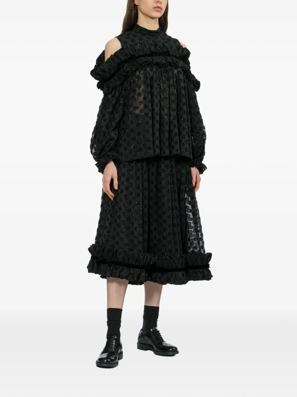 Noir Kei Ninomiya SHirt met kralen Zwart