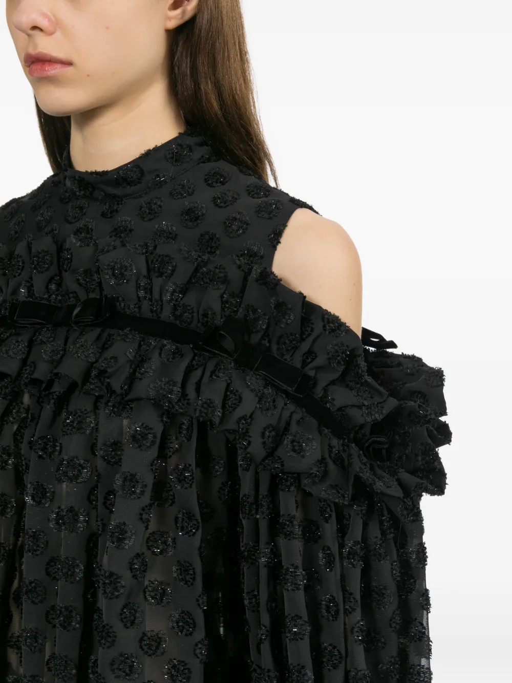 Noir Kei Ninomiya SHirt met kralen Zwart