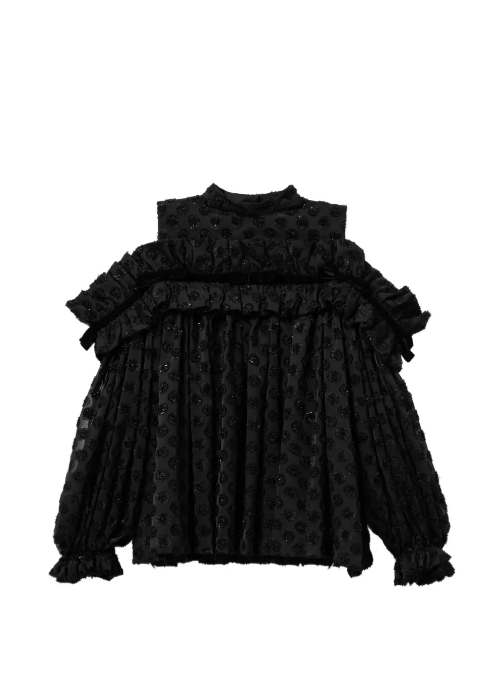 Noir Kei Ninomiya Blusa con ruches - Nero
