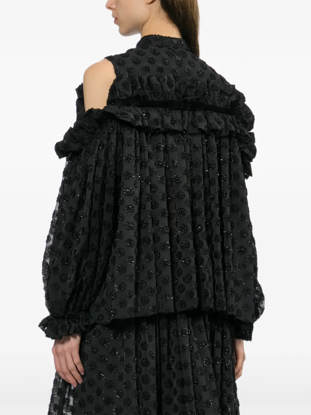 Noir Kei Ninomiya SHirt met kralen Zwart