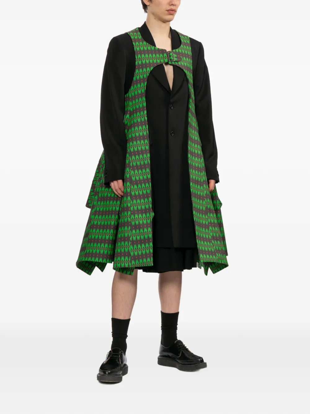 Comme des Garçons Homme Plus Wollen jas met enkele rij knopen Zwart