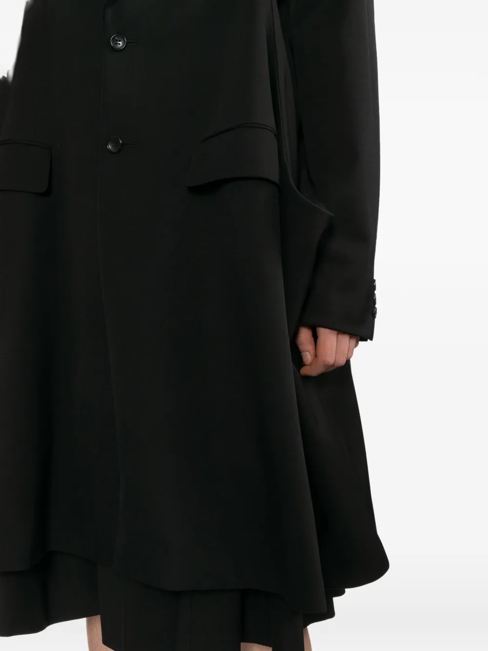 Comme des Garçons Homme Plus Wollen jas met enkele rij knopen Zwart