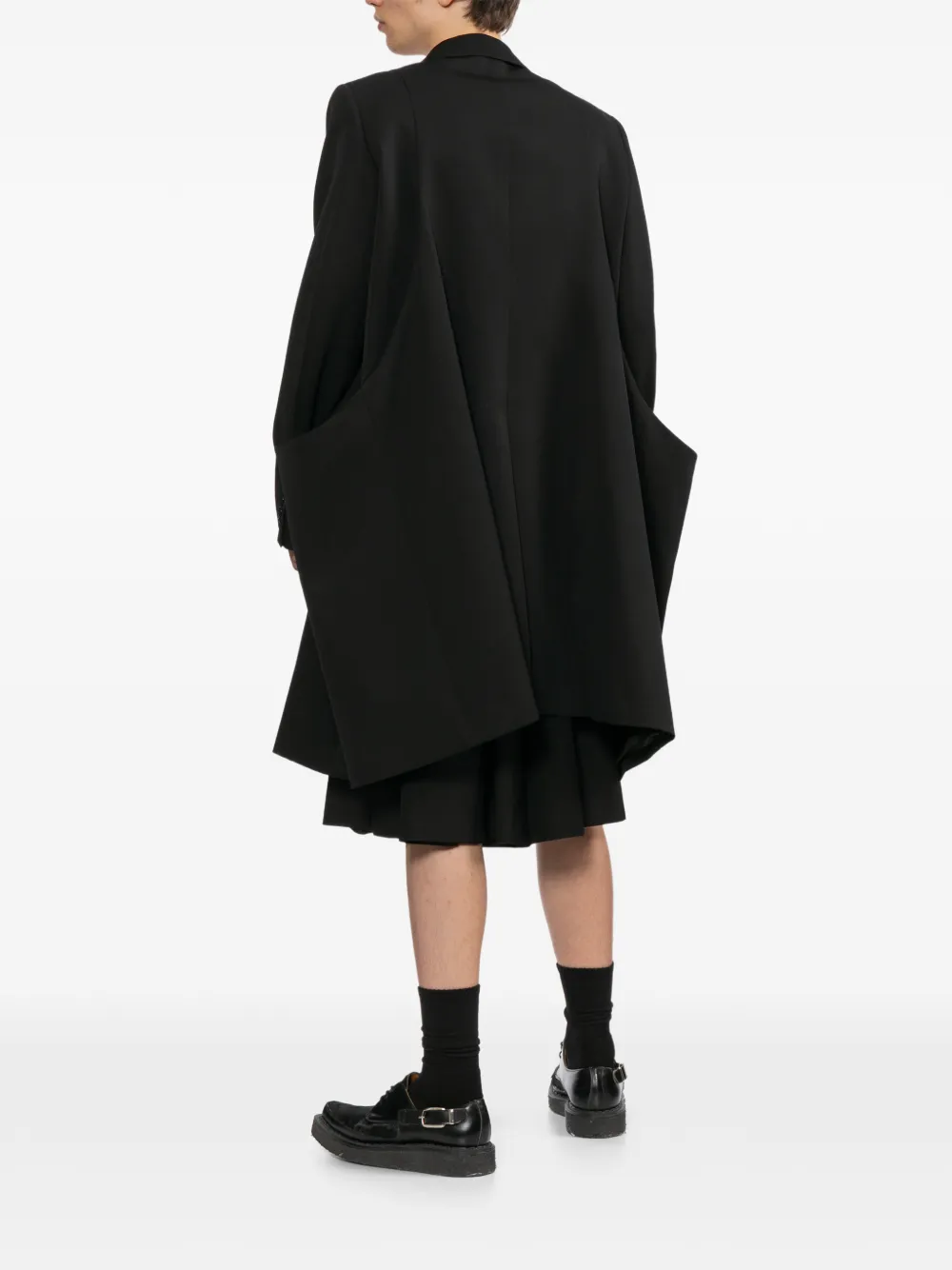 Comme des Garçons Homme Plus Wollen jas met enkele rij knopen Zwart