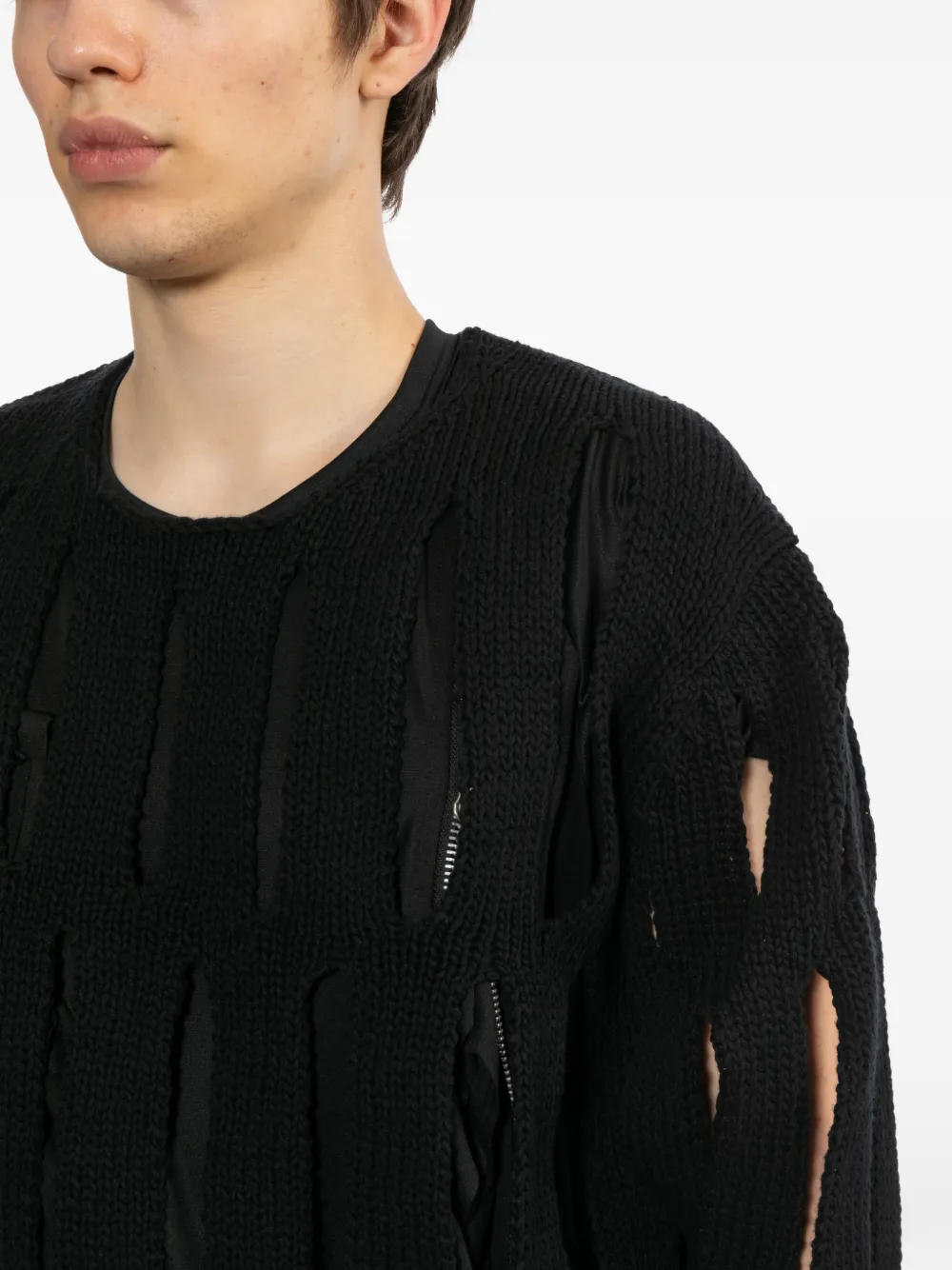 Comme des Garçons Homme Plus Trui met uitgesneden details Zwart