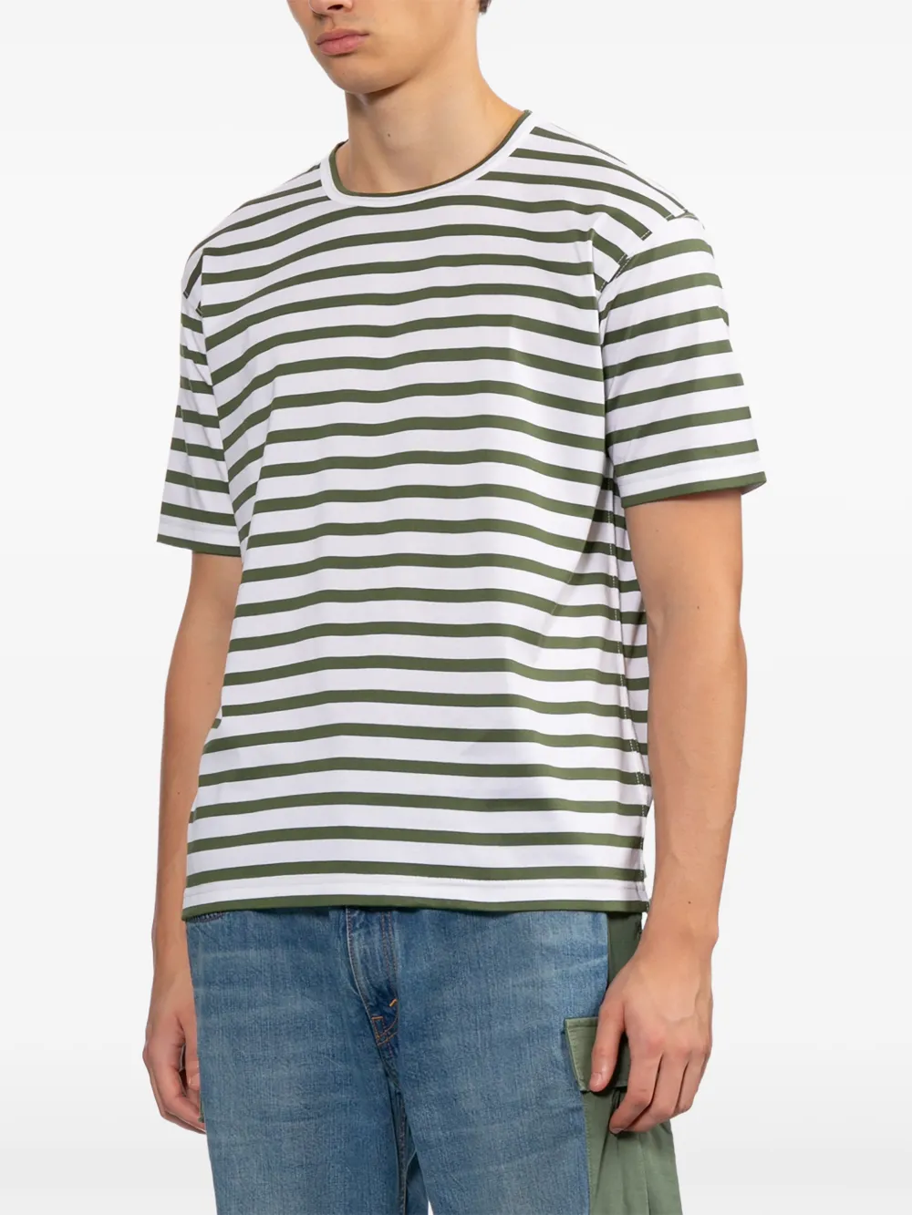 Junya Watanabe MAN Gestreept T-shirt Groen