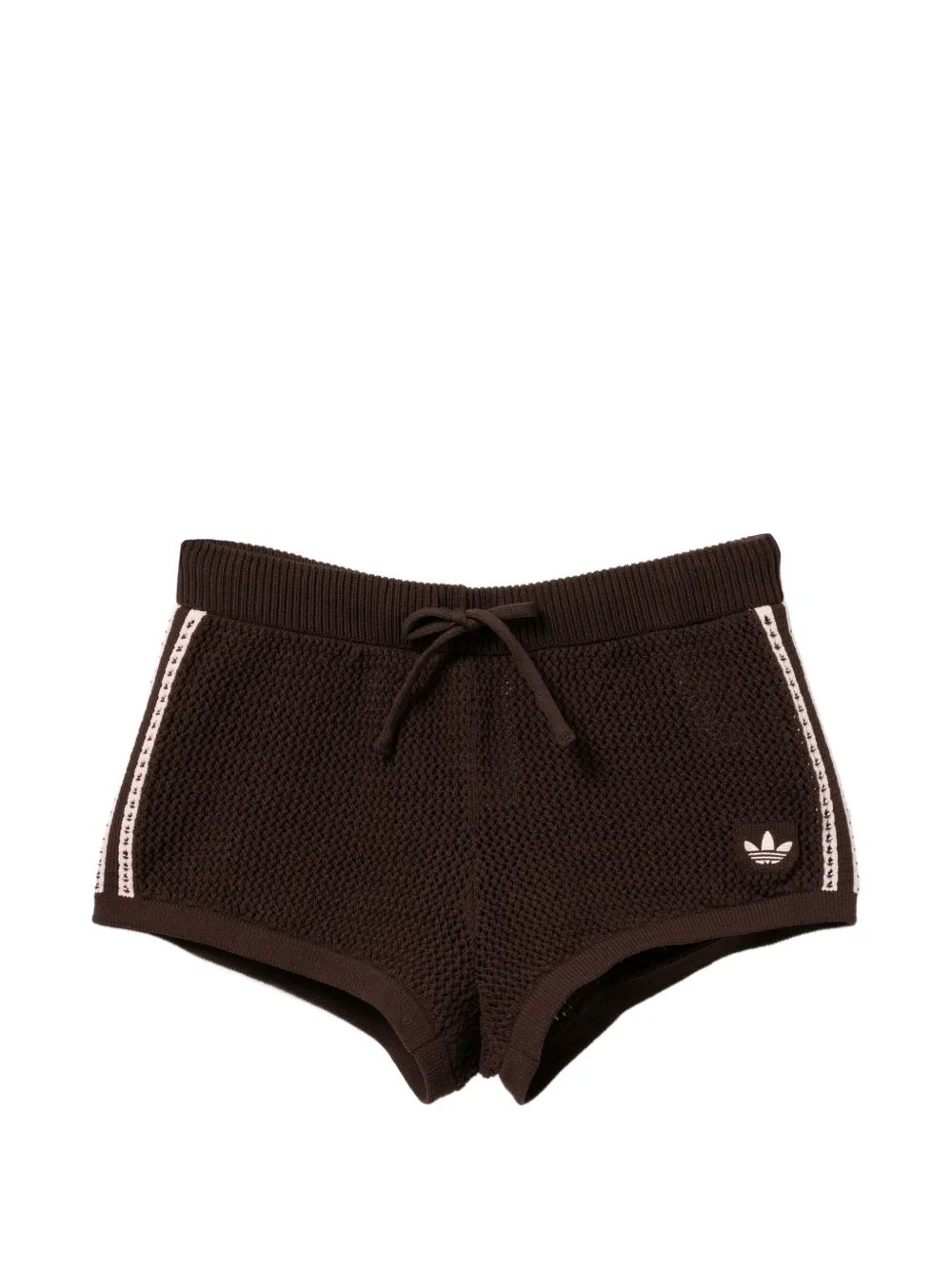 adidas crochet mini shorts - Marrone