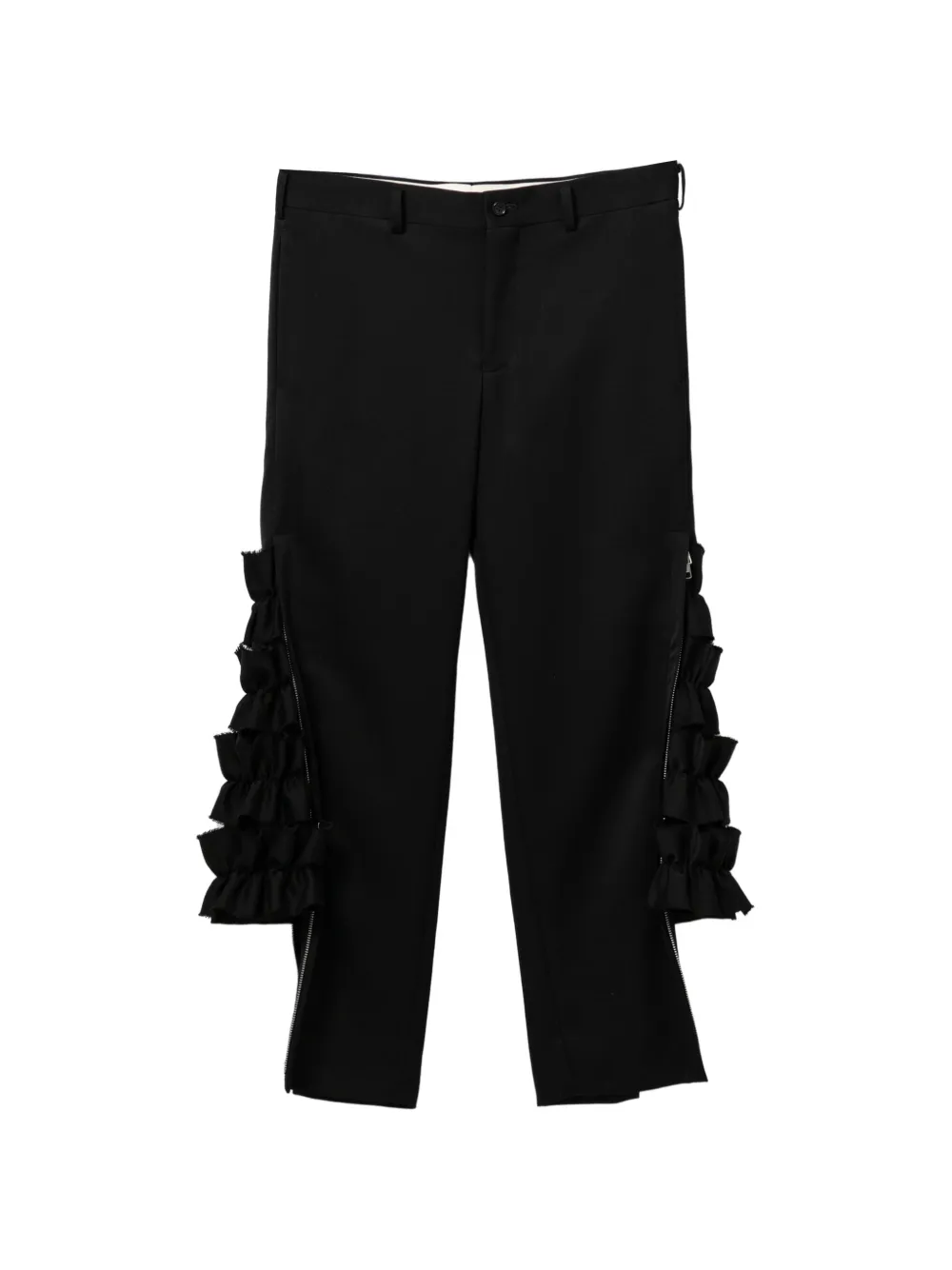 Comme des Garçons Homme Plus Pantaloni con dettagli arricciati e zip - Nero